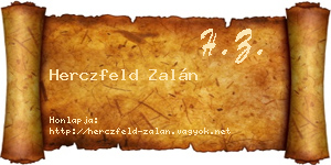 Herczfeld Zalán névjegykártya